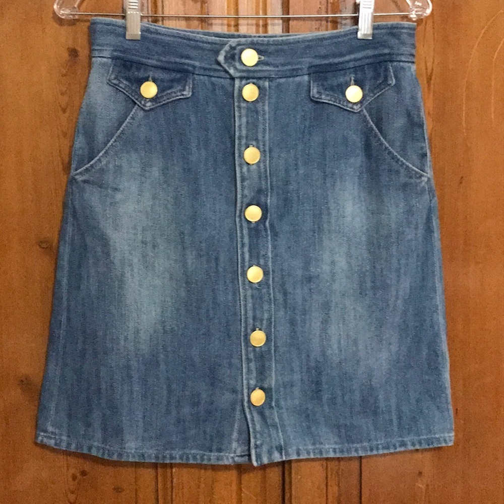 Isabel Marant Odelle Button Down Denim Skirt